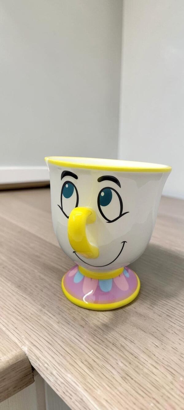 Disney Beauty and the Beast Chip Mug 18 Oz Silver Buffalo 3D Ceramic Tea Cup